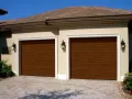 Modern Steel Collection Cypress Solid Walnut Garage Door Example