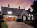 Reserve Wood Collection Garage Door Example with Curved Top and Windows