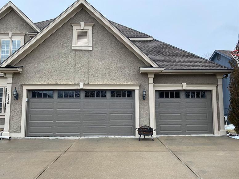 New Garage Doors - Grey Doors with Windows